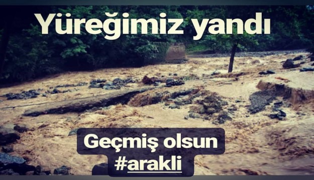 Araklı'da Sel Felaketi Böyle Kameraya Yansıdı