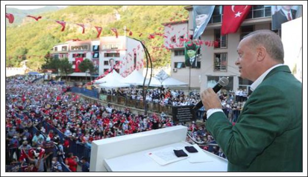Cumhurbaşkanı Erdoğan Sel Bölgesi Dereli'de